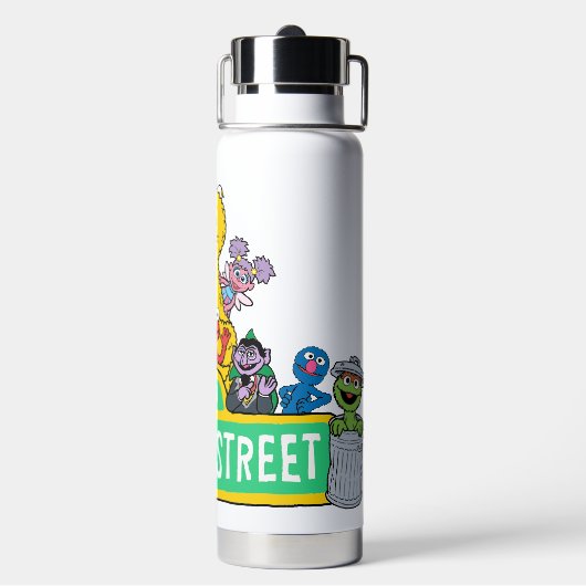 セサミストリート |すべてののまわりにセサミストリート記号 ウォーターボトル (背面)