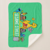 セサミストリート |すべてののまわりにセサミストリート記号 シェルパブランケット (正面)