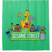 セサミストリート |すべてののまわりにセサミストリート記号 シャワーカーテン (正面)