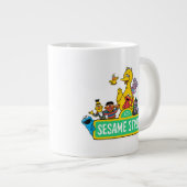 セサミストリート |すべてののまわりにセサミストリート記号 ジャンボコーヒーマグカップ (正面右)