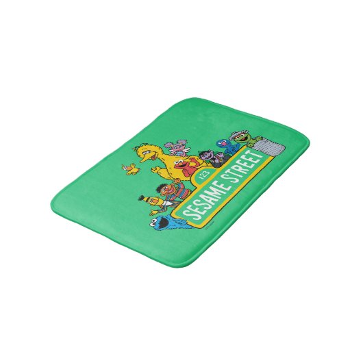 セサミストリート |すべてののまわりにセサミストリート記号 バスマット (アングル)