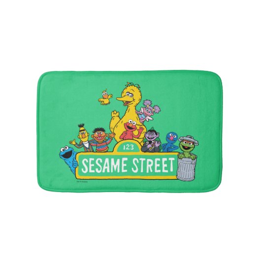 セサミストリート |すべてののまわりにセサミストリート記号 バスマット (正面)