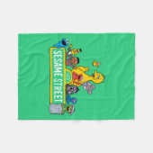 セサミストリート |すべてののまわりにセサミストリート記号 フリースブランケット (正面(横))