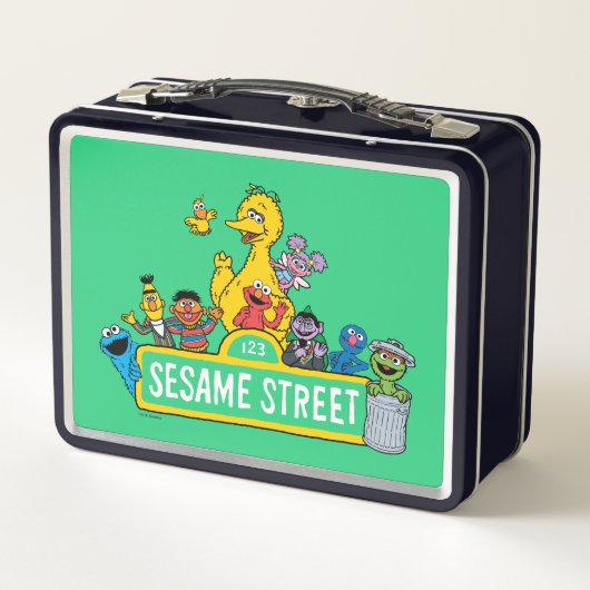 セサミストリート |すべてののまわりにセサミストリート記号 メタルランチボックス (裏面)