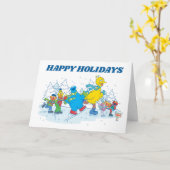 セサミストリート |アイススケートで滑るの友人 カード (黄色い花)