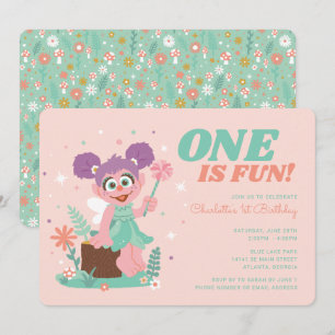 セサミストリート - アビー・カダビー   ワン イズ ファン バースデー 招待状