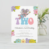 セサミストリート アビー | フラワーの2歳の誕生日 招待状 (スタンド正面)