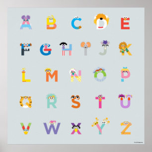 セサミストリート アルファベット文字 ポスター