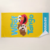 セサミストリート |ウーフイッツタンゴ&エルモ ビーチタオル (正面)