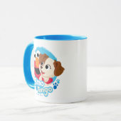 セサミストリート |エルモとタンゴのバッジ マグカップ (正面左)