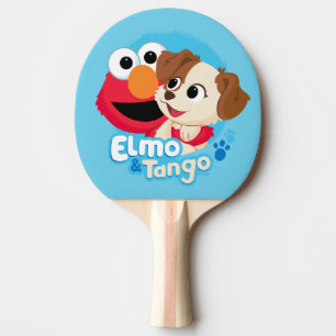 セサミストリート  エルモとタンゴのバッジ 卓球ラケット