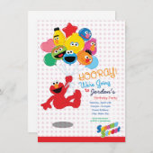 セサミストリート |エルモとパル – 誕生日バルーン 招待状 (正面/裏面)