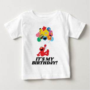 セサミストリート   エルモとパalsの誕生日 ベビーTシャツ
