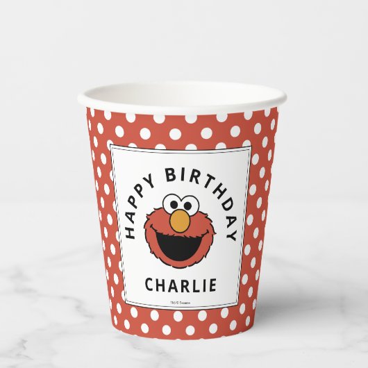 セサミストリート|エルモの誕生日ペーパカップ 紙コップ (正面)