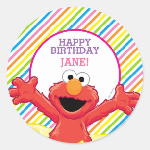 セサミストリート エルモガールズ誕生日 ラウンドシール