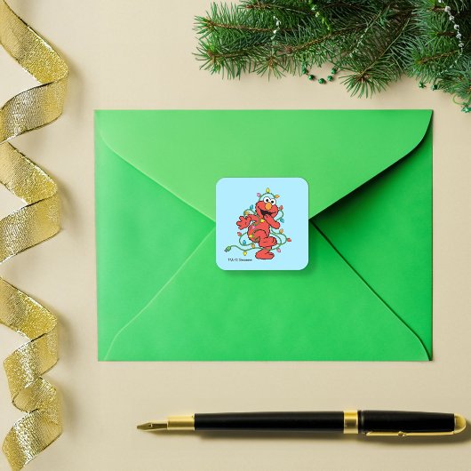 セサミストリート |エルモクリスマスライト スクエアシール