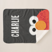 セサミストリート |エルモパーソナライズされたビッグ顔 シェルパブランケット (正面(横))