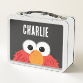セサミストリート |エルモパーソナライズされたビッグ顔 メタルランチボックス (裏面)
