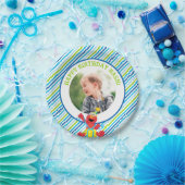 セサミストリート | エルモボーイズ誕生日 ストライプの ペーパープレート (パーティー)