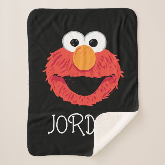 セサミストリート |エルモ顔 シェルパブランケット (正面)