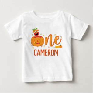 セサミストリート – エルモ  カボチャ1歳の誕生日 ベビーTシャツ