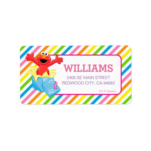 セサミストリート |エルモ・ガールズ・レインボストライプのー ラベル (正面)