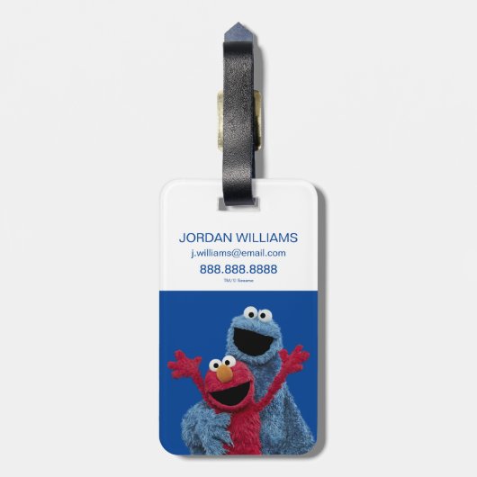 セサミストリート |エルモ&クッキーモンスター ラゲッジタグ (裏面縦)