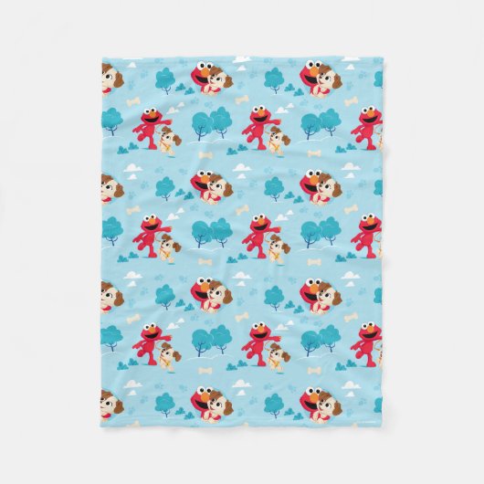 セサミストリート |エルモ&タンゴパターン フリースブランケット (正面)