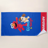 セサミストリート |エルモ&タンゴランニング ビーチタオル (正面)