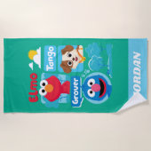 セサミストリート |エルモ・タンゴ・グローバーパークの図 ビーチタオル (正面)