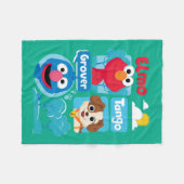 セサミストリート |エルモ・タンゴ・グローバーパークの図 フリースブランケット (正面(横))