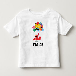 セサミストリート  エルモ&パルス–4歳の誕生日 トドラーTシャツ