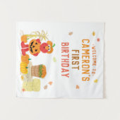 セサミストリート - エルモ | パンプキンのファーストバースデー タペストリー (正面(横))