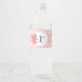 セサミストリート |エルモ – ピンク誕生日ボトルラベル ペットボトルラベル