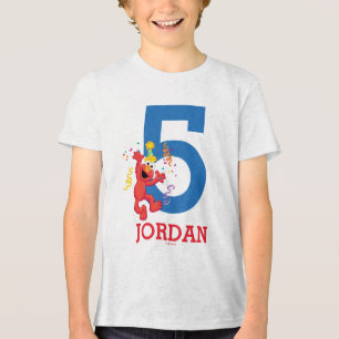 セサミストリート  エルモ – レインボー誕生日 トライブレンドＴシャツ