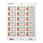 セサミストリート |エルモ – レインボー誕生日 ラベル (フルシート)