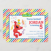 セサミストリート |エルモ – レインボー5誕生日  招待状 (正面/裏面)