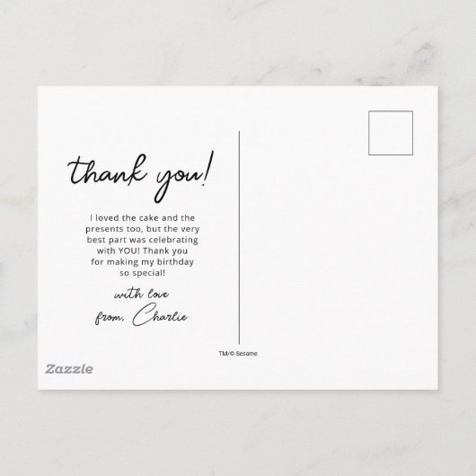 セサミストリート | エルモ - 初めての誕生日ありがとうの詩 ポストカード (裏面)