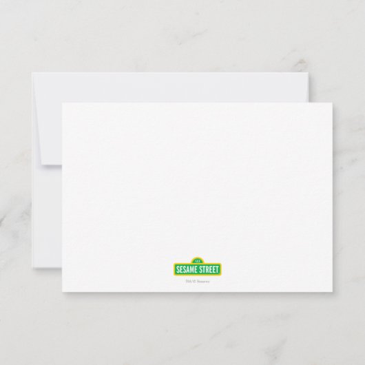 セサミストリート |エルモ – 水玉模様&スターズありがとう ノートカード (裏面)