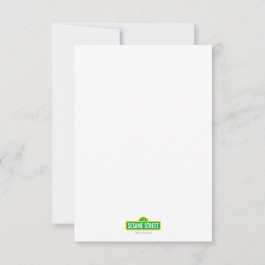 セサミストリート |エルモ – 水玉模様&スターズ誕生日 カード (裏面)