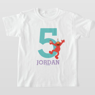 セサミストリート  エルモ – 紙吹雪5誕生日  Tシャツ