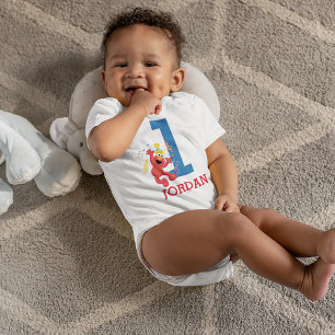 セサミストリート  エルモ – 虹の第1誕生日 ベビーボディスーツ