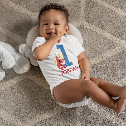 セサミストリート |エルモ – 虹の第1誕生日 ベビーボディスーツ