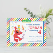 セサミストリート |エルモ – 虹の4歳の誕生日 招待状 (スタンド正面)