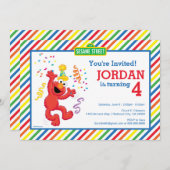 セサミストリート |エルモ – 虹の4歳の誕生日 招待状 (正面/裏面)