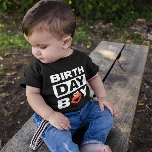 セサミストリート エルモ 誕生日の男の子 ベビーTシャツ