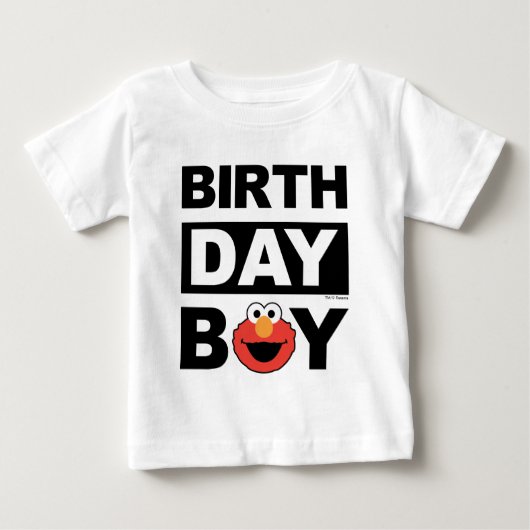 セサミストリート |エルモ – 誕生日ボーイ ベビーTシャツ (正面)