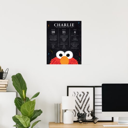 セサミストリート – エルモ |誕生日マイルストーン ポスター (ホームオフィス)