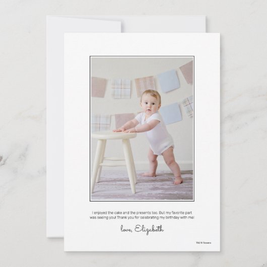 セサミストリート エルモ 黒板 バースデー サンクス サンキューカード (裏面)