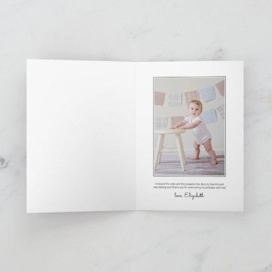 セサミストリート エルモ 黒板 誕生日 サンキューカード (内部)